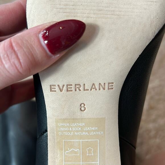 EVERLANE The Banana Boot Black Knee High Napa Leather Point Toe Pull On 8 NEW - Picture 10 of 11